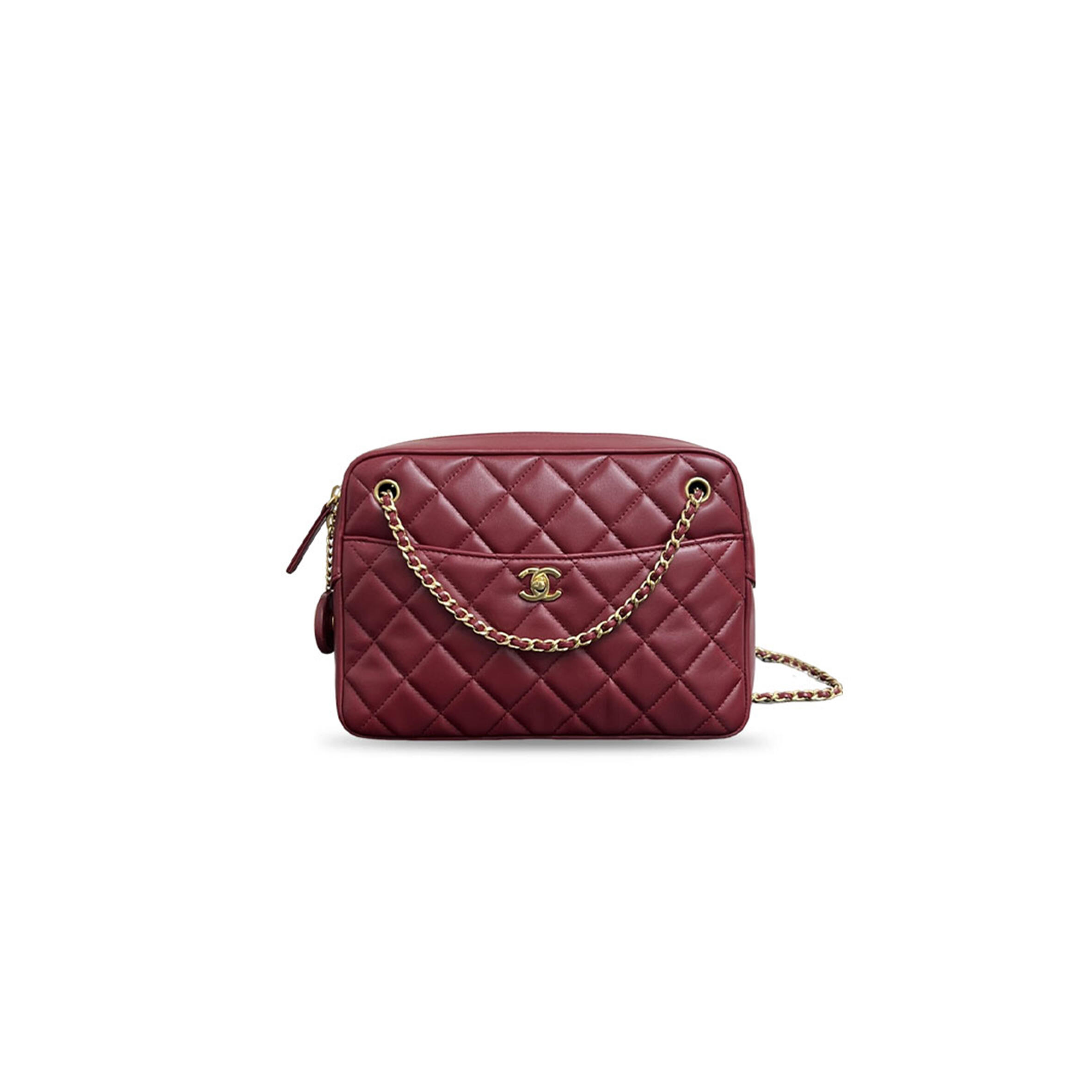 CHANEL MASTER GOLD COIN CAMERA BAG MEDIUM GOLD BUCKLE AS5190 (24*19*9cm)